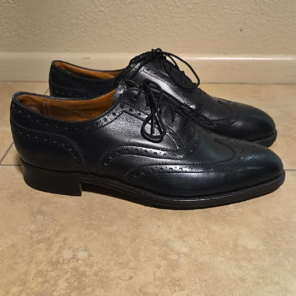 Neiman Marcus Black Brogue Oxford Shoes